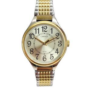 Carriage by Timex Womens Watch Two Tone Stretch Band Silver Dial